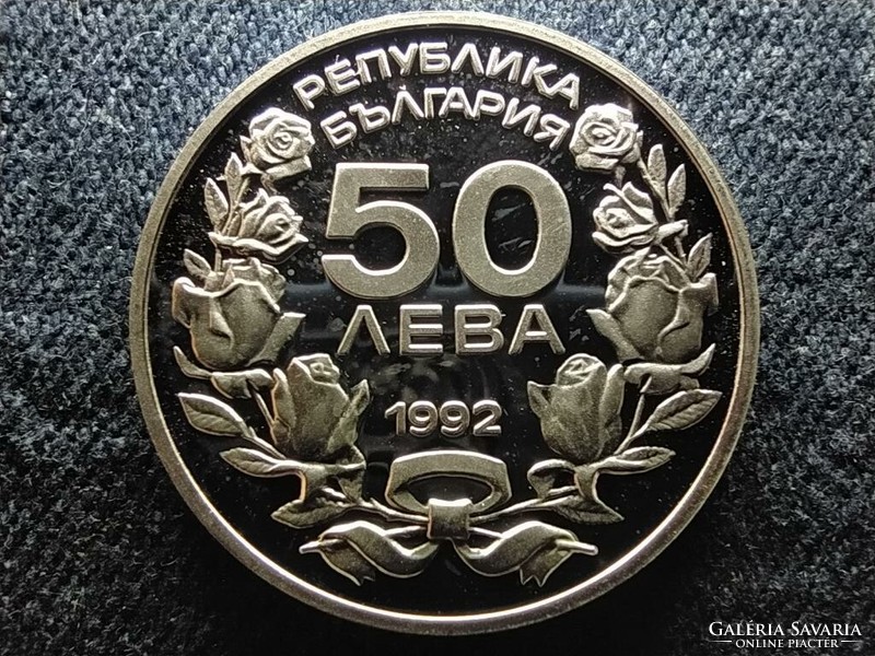 Bulgária XVII. Téli Olimpiai Játékok - Lesiklás .925 ezüst 50 Leva 1992 PP (id61517)