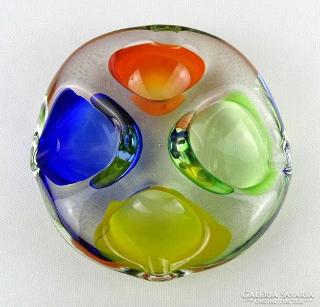 1M437 blown glass Bohemian artistic glass ashtray 14 cm