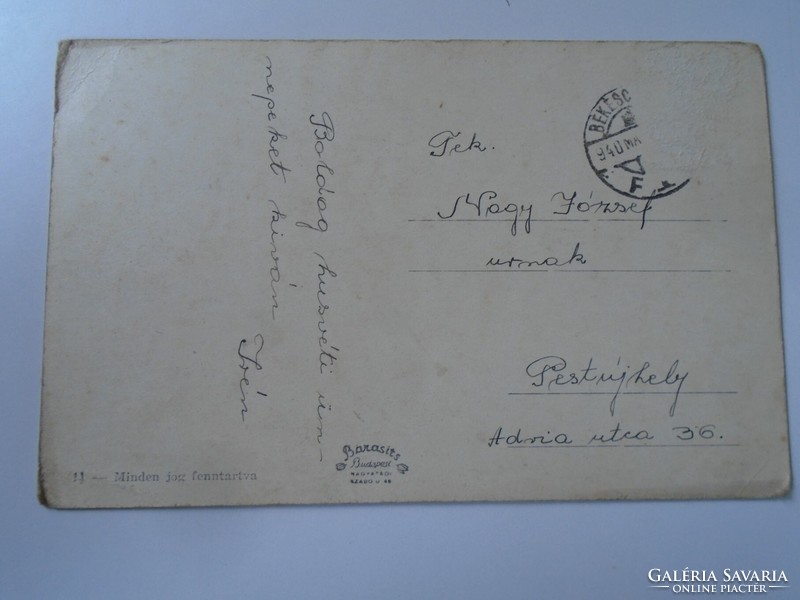 D195631 Easter postcard 1940's János Bacsa sheet