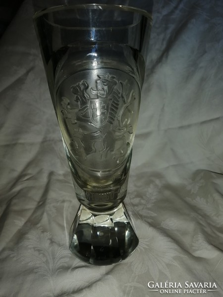 Polished glass beer glass