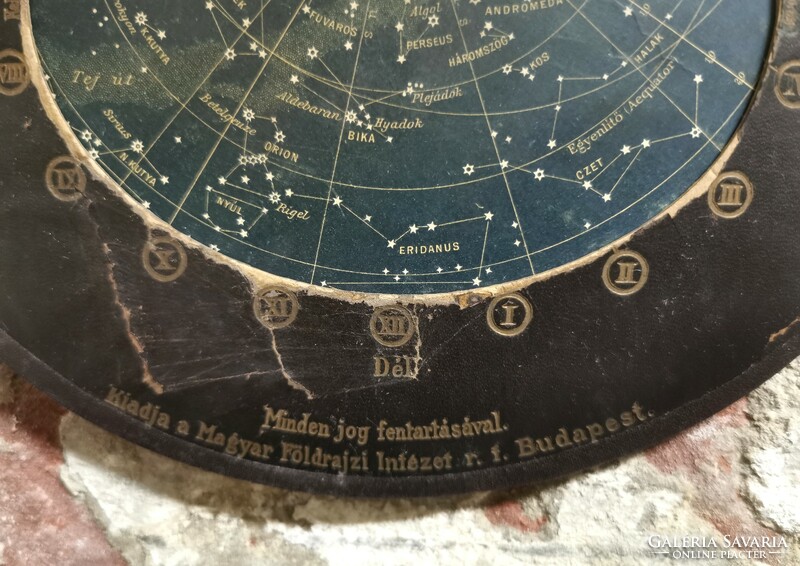 The starry sky for Central Europe. Star map from 1904. Map. A unique piece!