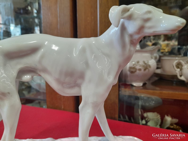 Antique French sevres 1771. Greyhound dog porcelain figurine. 27 Cm.