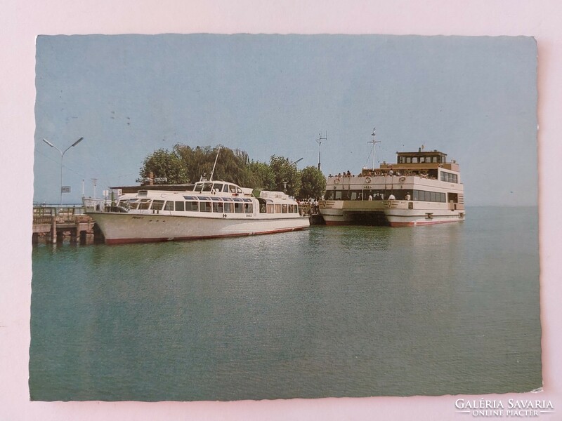 Old postcard 1984 Balaton photo postcard passenger ships
