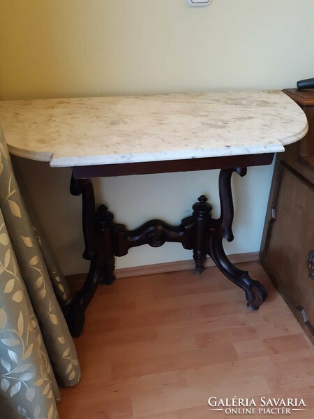 Neo-baroque style console table with granite/marble top, xix. End of century.