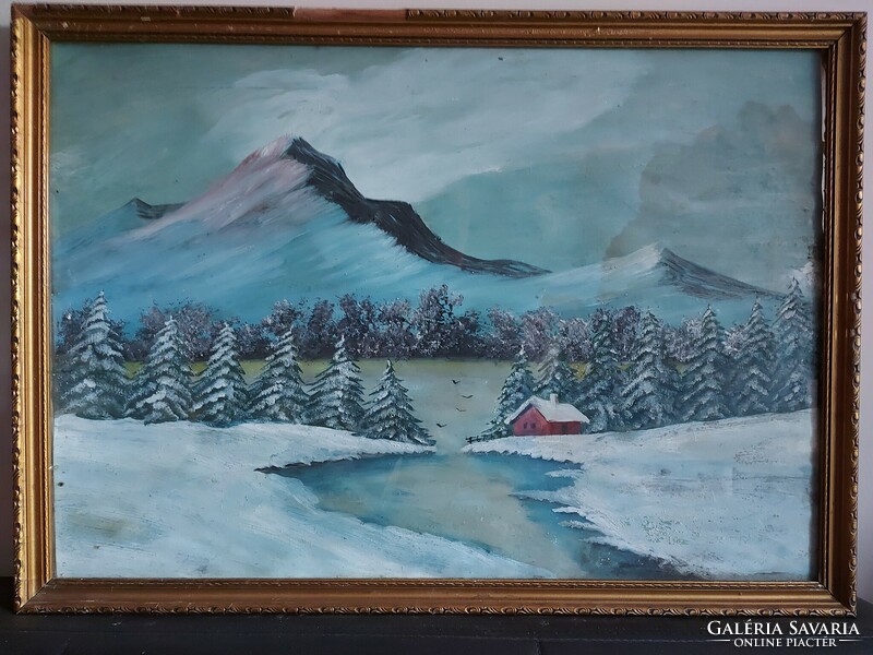Téli tájat ábrázoló festmény - 510
