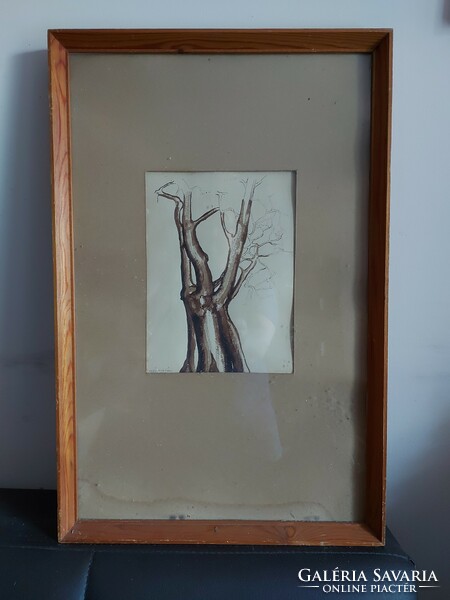 István Oroján's painting depicting a tree trunk 1971 - 511