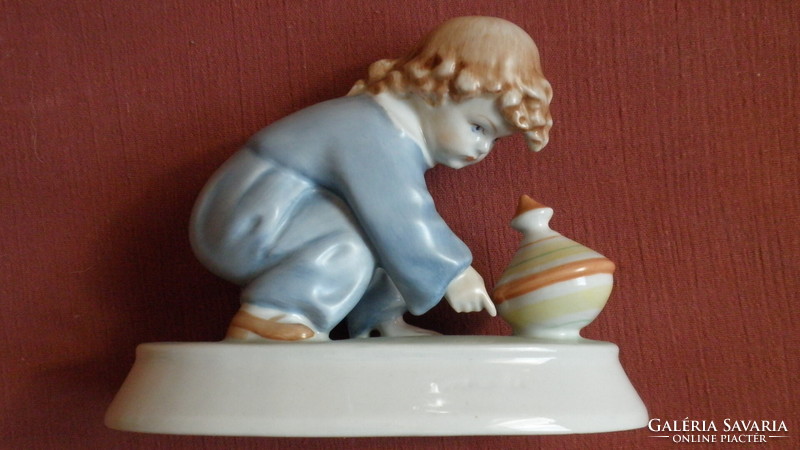 Zsolnay little girl with a snail, 16 cm