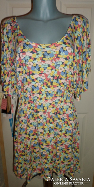 Women's dress with yellow flowers and small flowers 38 short sleeves