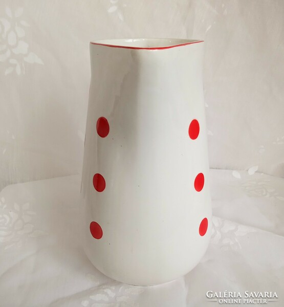 Granite jug with red dots 22cm