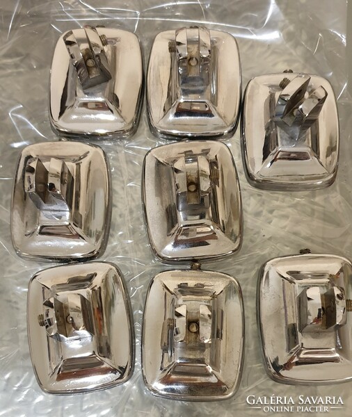 8 chrome bathroom glass shelf holders, older pieces