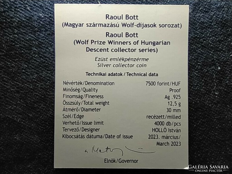 Hungary raoul bott 2023 certificate (id78045)