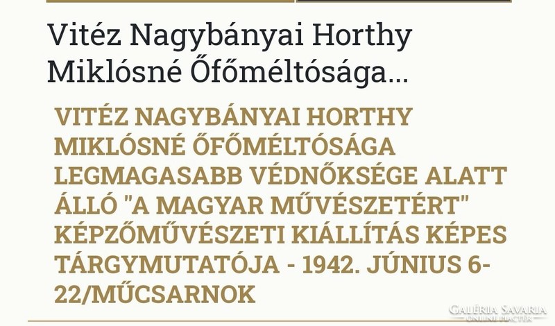 Nagybányai Horthy Miklósné védnökség,Ritkasàg Festmény 1940-42 Műcsarnok Eredeti.
