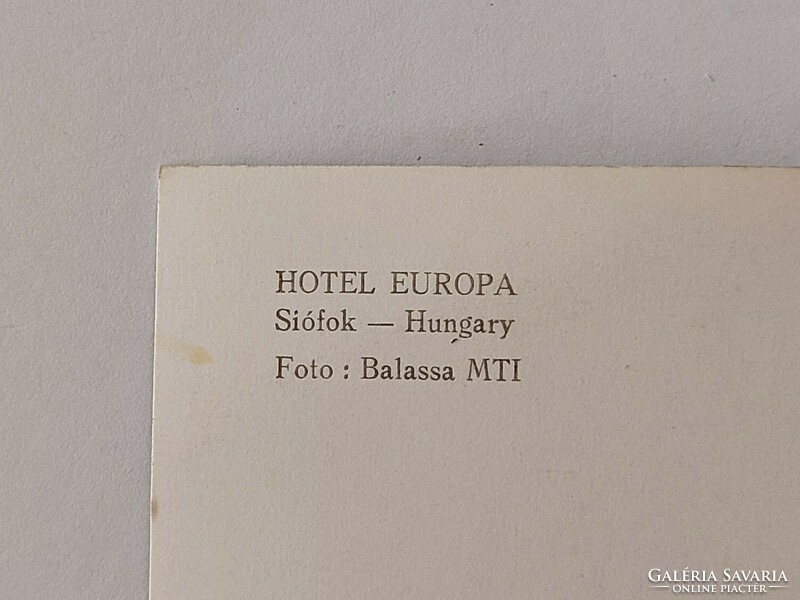 Régi képeslap Balaton retro fotó levelezőlap Siófok Hotel Európa