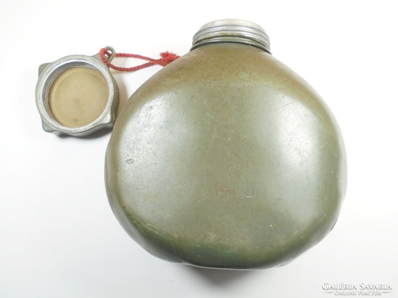 Retro green grey-green military aluminum water bottle from the 1970s