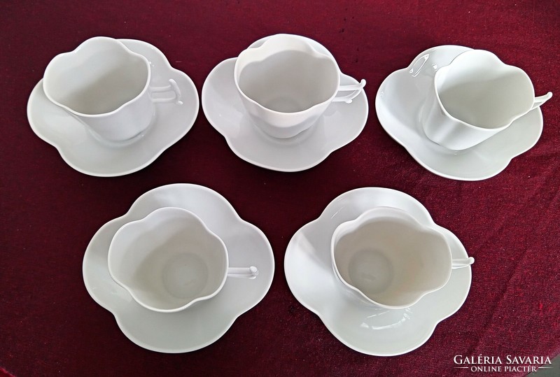 Herend white coffee cups 5 pieces each
