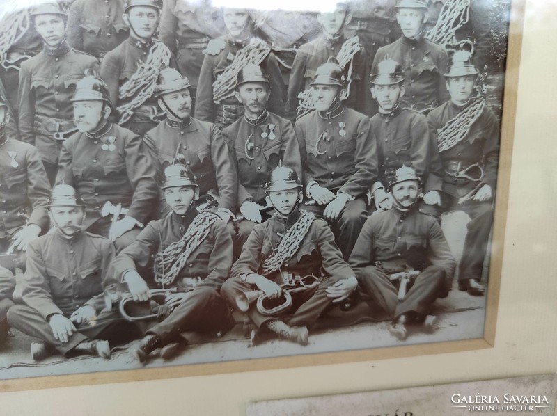 Antik fotó Zsolnay porcelán gyár önkéntes tűzoltó zenekar 189 7455