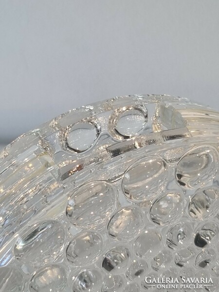 Op  Art stílusú "buborékos" kristály váza - Beyer Kristall  '70s