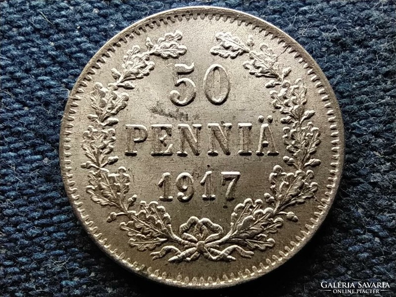 Finnország II. Miklós (1894-1917) .750 ezüst 50 penni 1917 S (id55308)