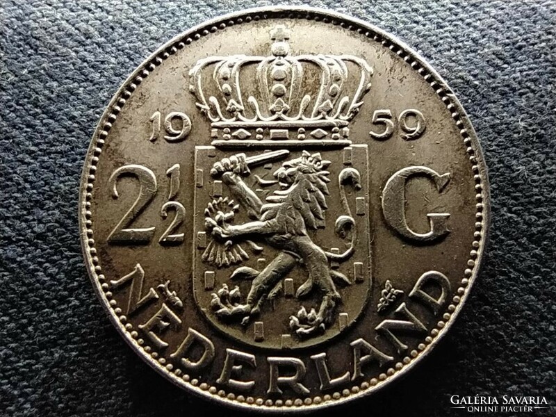 Netherlands i. Julianna (1948-1980) .720 Silver 2 1/2 gulden 1959 (id72813)