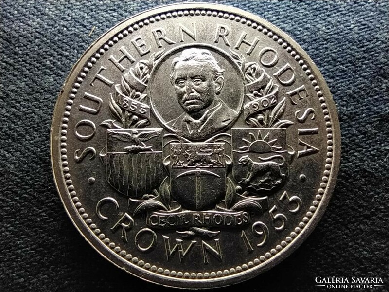 Zimbabwe cecil rhodes .500 Silver 1 crown 1953 (id65333)