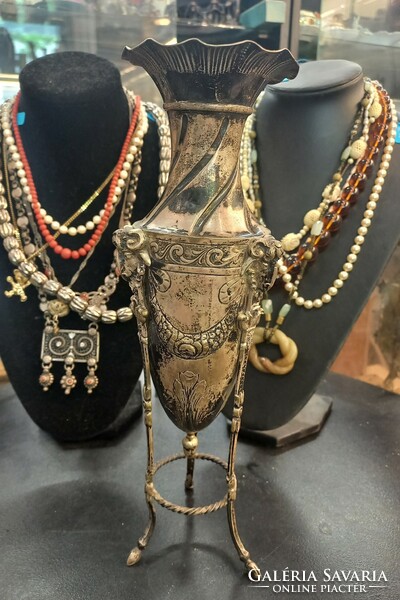 Antique silver display vase
