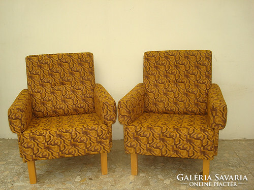 Retro armchair furniture 2 chairs with flawless upholstery