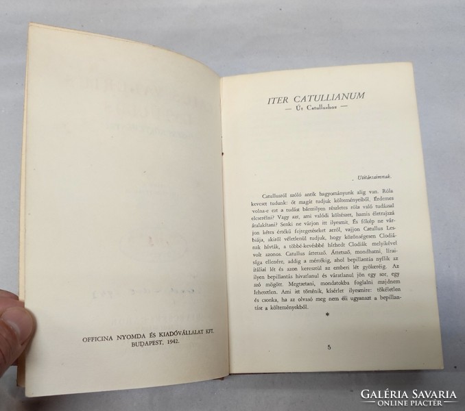Caius Valerius Catullus összes költeményei 1942-Kétnyelvű klasszikusok-SZERKESZTŐ Kerényi Károly