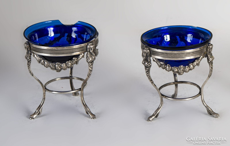 Pair of silver empire style spice holders