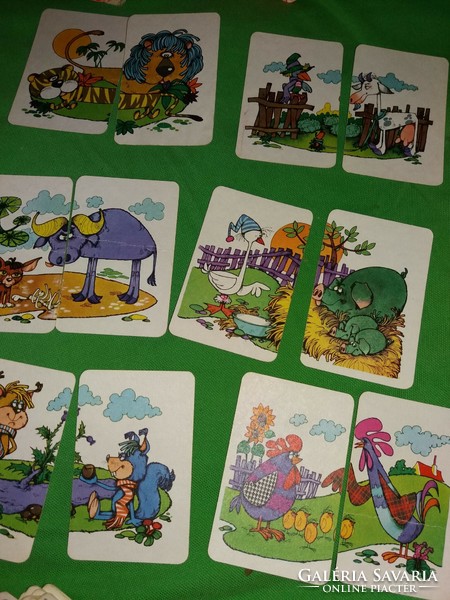 Retro FOKY stúdiós ÁLLATOS KÁRTYA mese játék kártya párosítós dobozával a képek szerint