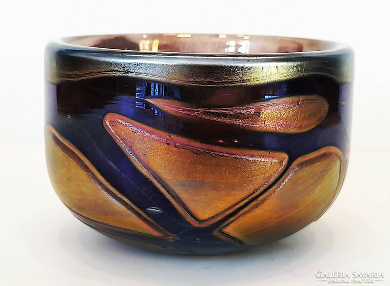 Iridescent artistic glass bowl - Phoenician glass, Malta