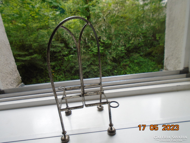 Art Nouveau, once silver-plated spice rack on height adjustable 4 legs, in found condition