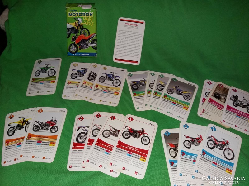 Retro Hungarian motorcycle card game with card box as shown in the pictures