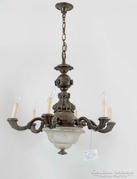 Dolphin bronze chandelier (6 arms)