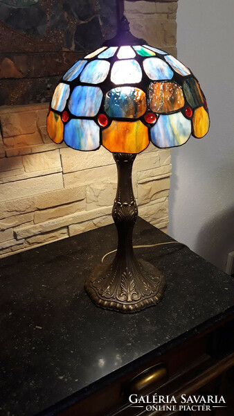 Bronz art nouveau asztali lámpa