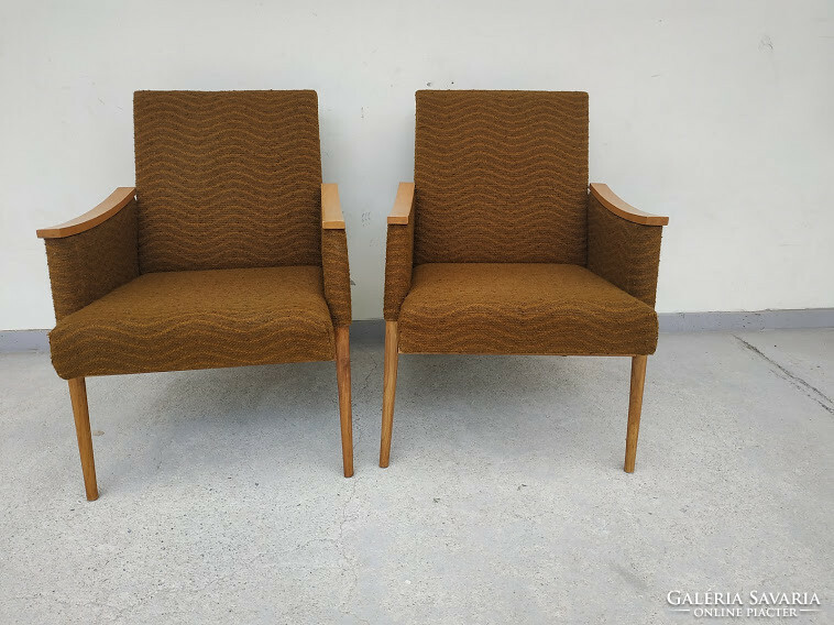 Retro armchair furniture upholstered wooden armchair chair 2 pieces 5460