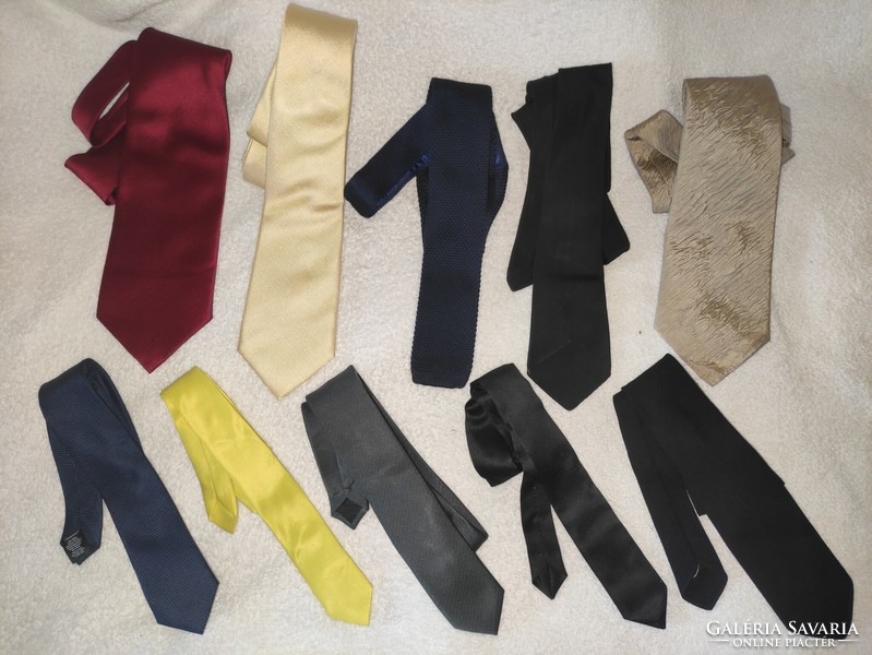 10 solid colored ties in one - it includes branded and silk