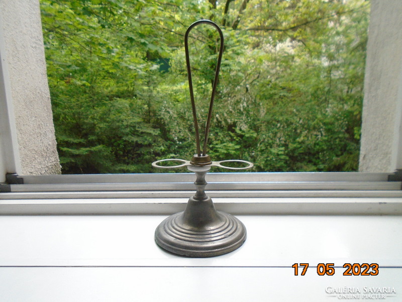 Antique spice rack with pewter base and porcelain ring, in mint condition