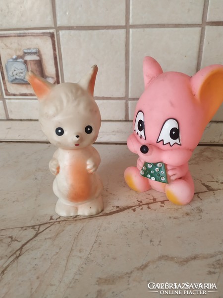 Retro gumi játék, mókus, Miki egér sípoló gumifigura eladó!