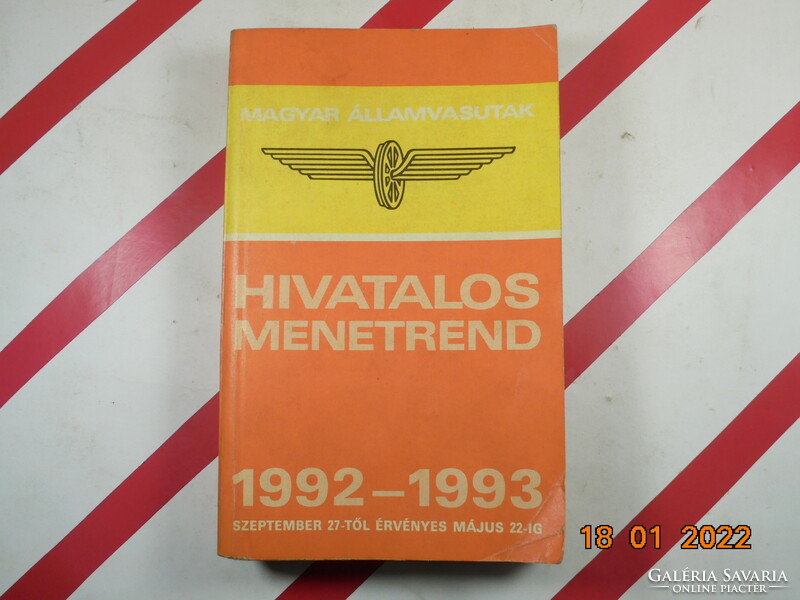 Magyar Államvasutak Hivatalos Menetrend 1992-1993