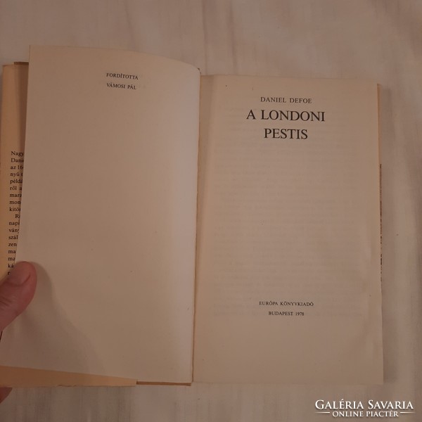 Daniel Defoe: A londoni pestis     Európa Könyvkiadó 1978