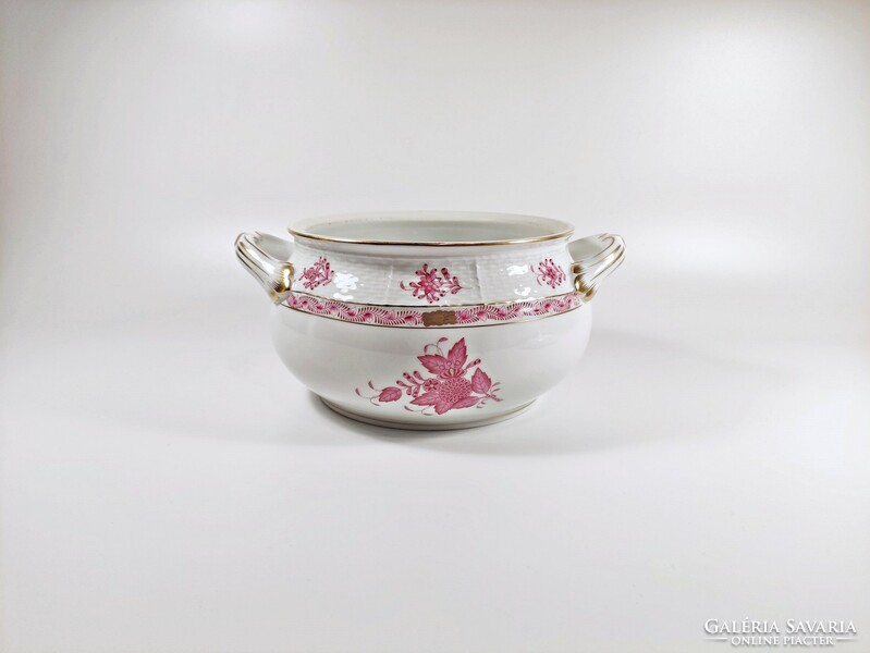 Herend, purple appony pattern soup bowl (149), hand-painted porcelain, flawless! (J374)