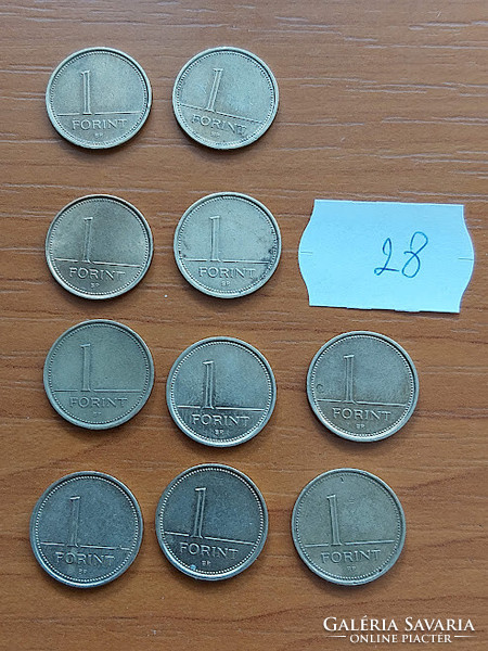 10 pieces of Hungarian 1 forint all different years 28