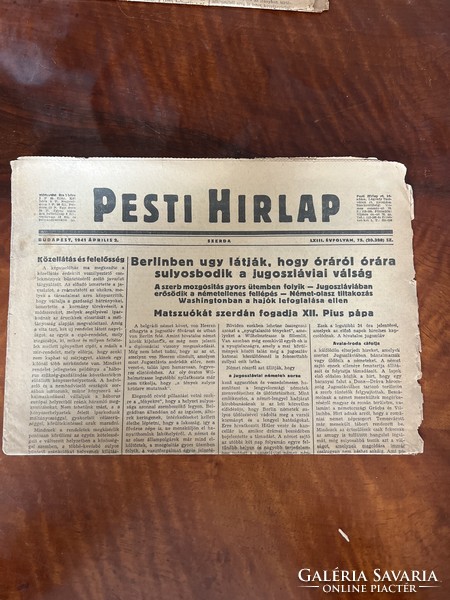 Pesti Hírlap 1941 áprilisa 4 db száma