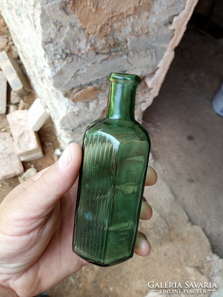 Old, pharmacy, labeled on the outside, green bottle, 150 ml