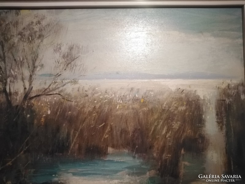 Otto Vágfalvi (1925-2015) brown reed c. Painting