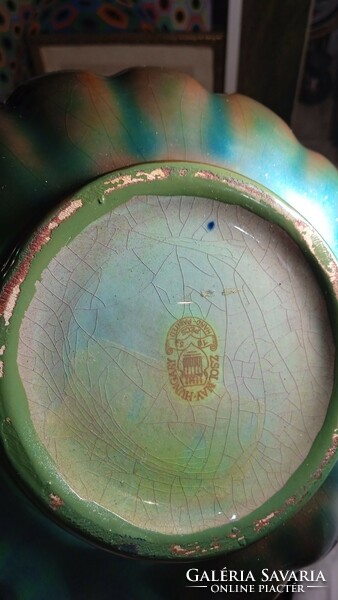 Zsolnay eozin mázas porcelán alkotás, 18 cm-es nagyságú ritkaság
