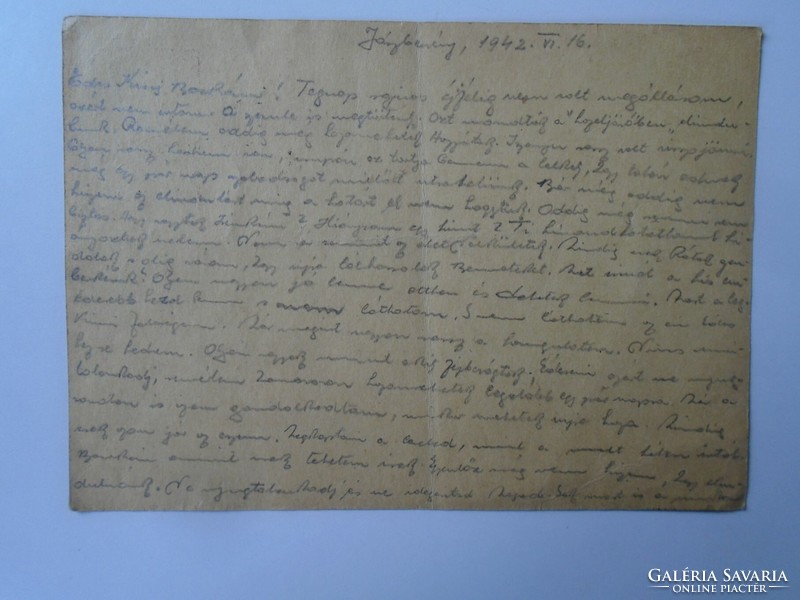 D195723  Jászberény  levelezőlap - Ónodi Károlyné  1942