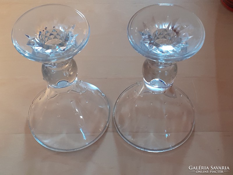 IKEA - pöttyös üveg megfordítható gyertya tartó vagy kehely párban