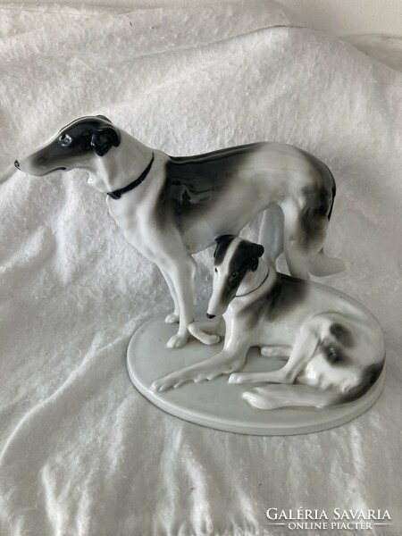 Gotha Pfeffer porcelán figura / Agár kutyapár