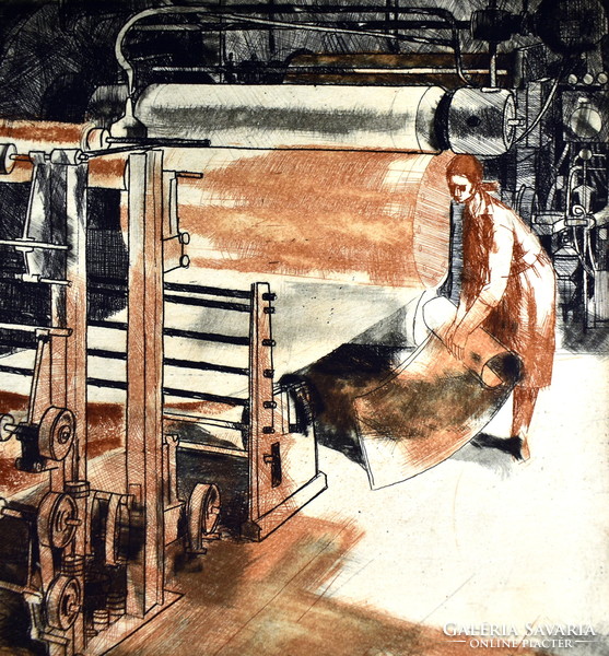 Károly Jurida (1935-2009) textile factory - scene